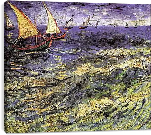 Постер на подрамнике - Seascape at Saintes-Maries 2. Винсент Ван Гог