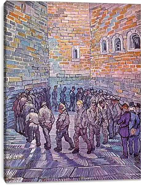 Постер на подрамнике - Die Runde der Gefangenen. Винсент Ван Гог