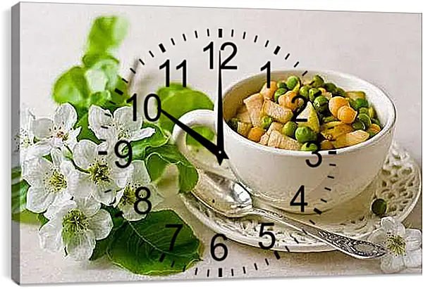 Часы картина - Летний салат. Весеннее угощение.