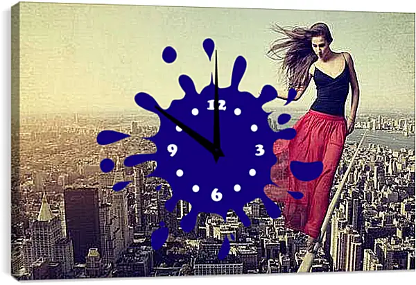 Часы картина - Балерина на высоте