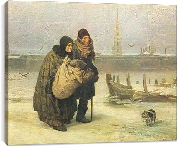 Постер на подрамнике - С квартиры на квартиру. Виктор Васнецов