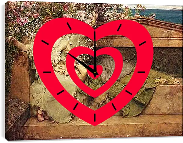 Часы картина - In The Rose Garden. Лоуренс Альма-Тадема