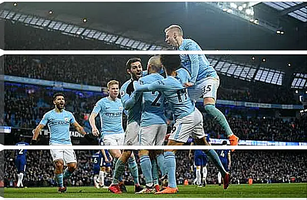 Модульная картина - Празднование гола. Манчестер Сити. Manchester City