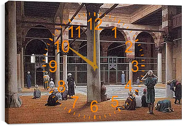 Часы картина - Interior of a Mosque. Жан-Леон Жером