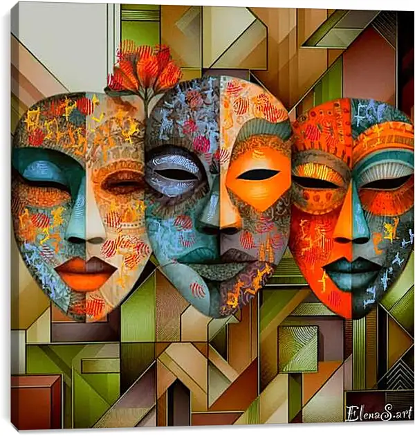 Постер на подрамнике - Masks 12