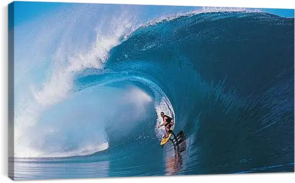 Постер на подрамнике - Сёрфингист под волной