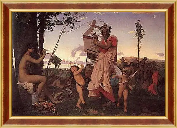 Картина в раме - Anacreon, Bacchus and Cupid. Жан-Леон Жером