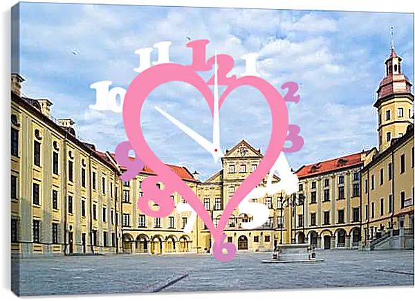 Часы картина - Несвижский замок 3. Республика Беларусь