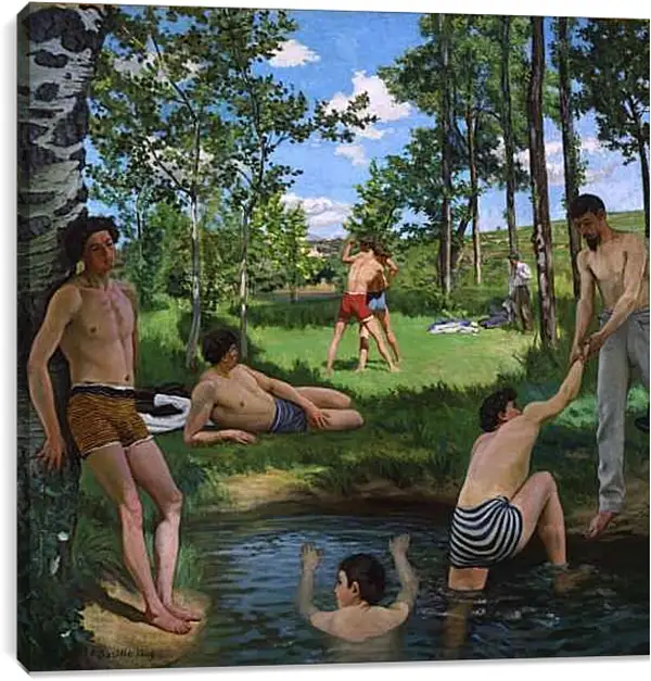 Постер на подрамнике - Купальщики. Жан Фредерик Базиль