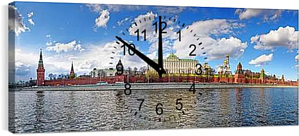 Часы картина - Вид Московского Кремля с Софийской набережной