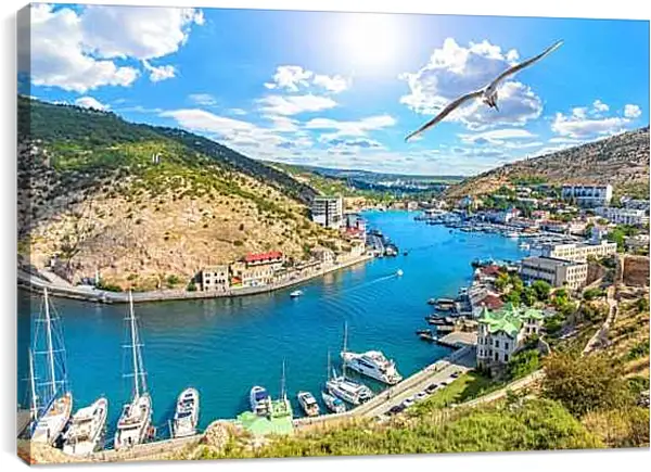 Постер на подрамнике - Балаклавская бухта. Крым