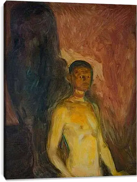 Постер на подрамнике - Self-Portrait in Hell. Эдвард Мунк