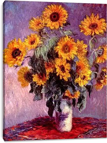 Постер на подрамнике - Still-Life with Sunflowers (0). Клод Моне