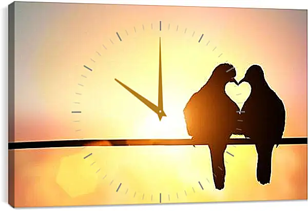 Часы картина - Голуби