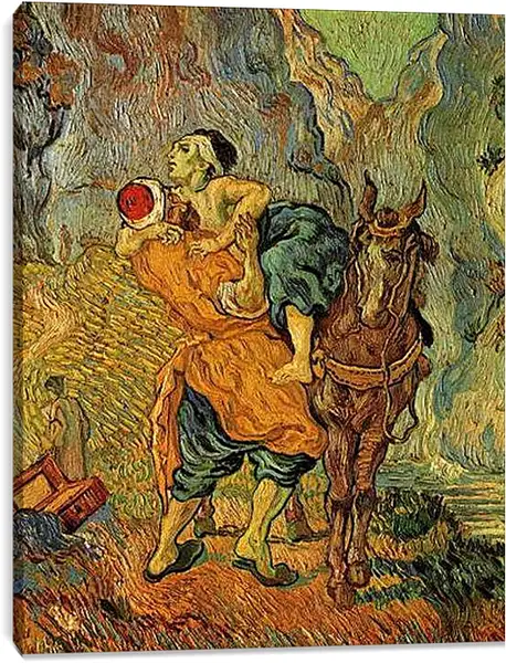 Постер на подрамнике - The Good Samaritan after Delacroix. Винсент Ван Гог