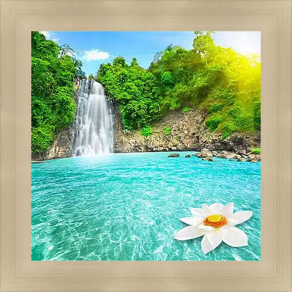Картина в раме - Водопад