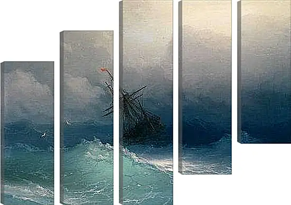 Модульная картина - Корабль в бушующем море. Иван Айвазовский