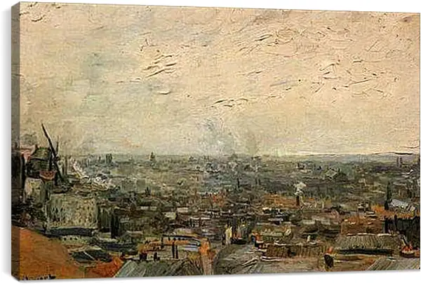 Постер на подрамнике - View of Paris from Montmartre. Винсент Ван Гог