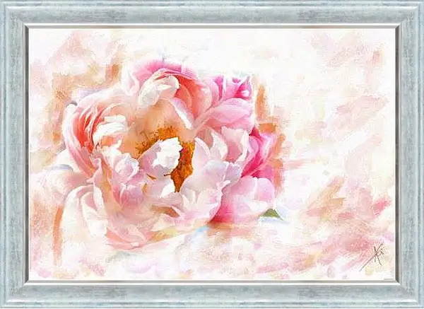 Картина в раме - Пион