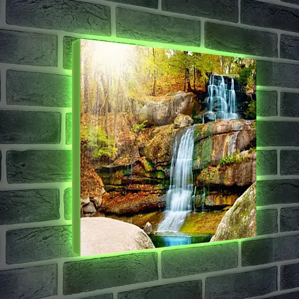 Лайтбокс световая панель - Водопад осенью