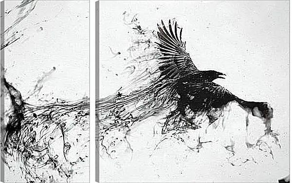 Модульная картина - Чёрный ворон