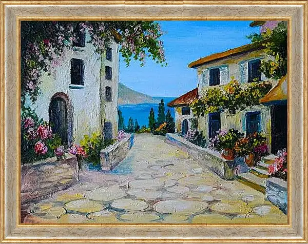 Картина в раме - Греческая улица