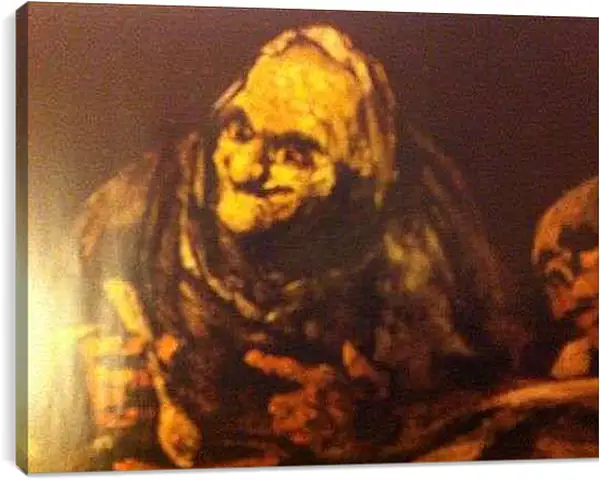 Постер на подрамнике - Две Старухи. Франсиско Гойя