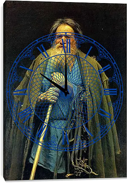 Часы картина - Крестьянин с уздечкой. Мина Моисеев. Иван Николаевич Крамской