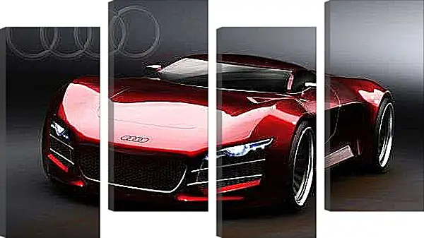 Модульная картина - Красный автомобиль