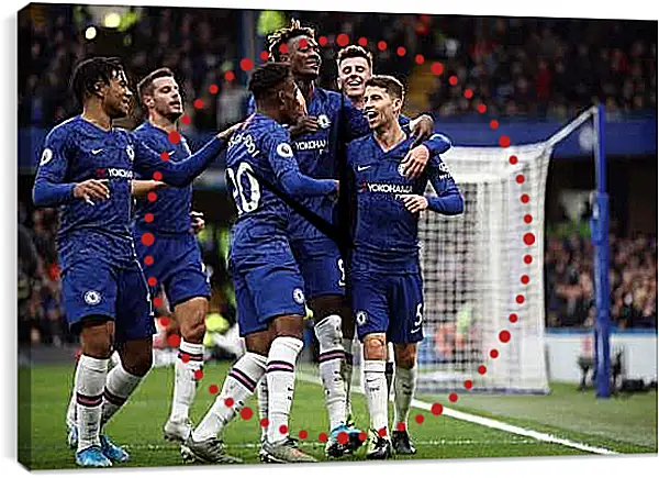 Часы картина - Празднование гола. ФК Челси. FC Chelsea