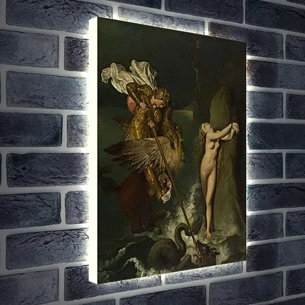 Лайтбокс световая панель - Angelica saved by Ruggiero. Жан Огюст Доминик Энгр