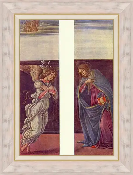 Картина в раме - Алтарь Страшного суда, створка: Благовещение. Сандро Боттичелли