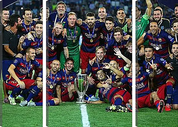 Модульная картина - Победа в суперкубке 2015. ФК Барселона. FC Barcelona