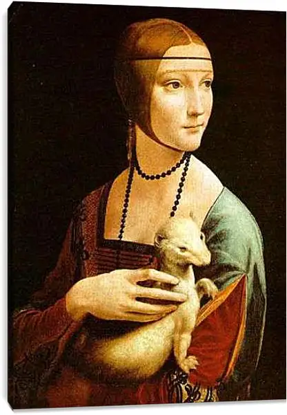 Постер на подрамнике - Дама с горностаем. Леонардо да Винчи