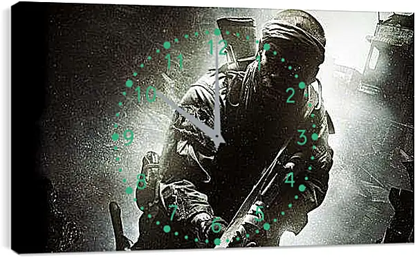 Часы картина - call of duty, soldier, gun