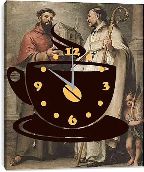 Часы картина - Св. Леандр и Св. Бонавентура. Бартоломе Эстебан Мурильо