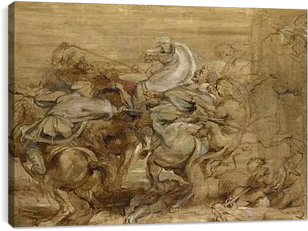 Постер на подрамнике - A Lion Hunt. Питер Пауль Рубенс