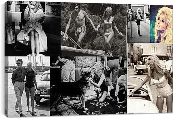 Постер на подрамнике - Красивые девушки. Черно-белое фото