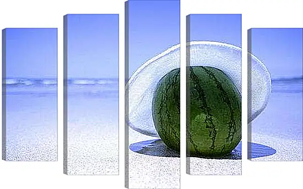 Модульная картина - Арбуз в теньке. Арбузный Отпуск.