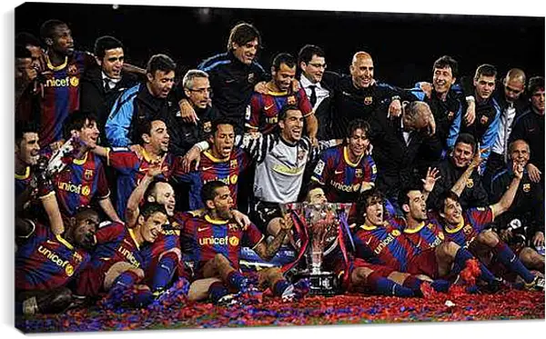 Постер на подрамнике - Победа в Чемпионате Испании. ФК Барселона. FC Barcelona