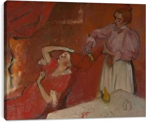 Постер на подрамнике - Combing the Hair (La Coiffure) Эдгар Дега