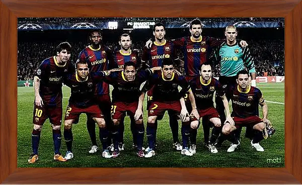 Картина в раме - Фото перед матчем ФК Барселона. FC Barcelona