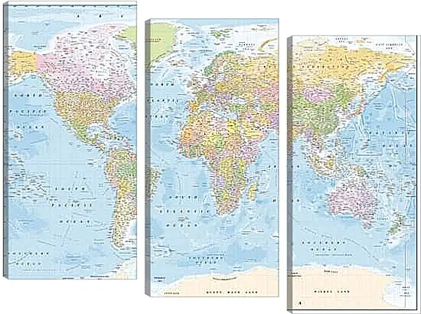 Модульная картина - Карта мира