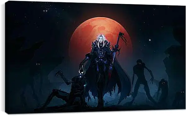 Постер на подрамнике - warcraft, girl, moon