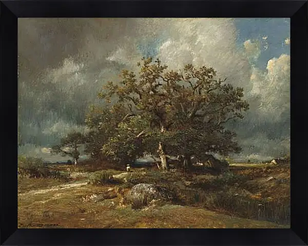 Картина в раме - Старый дуб. Жюль Дюпре