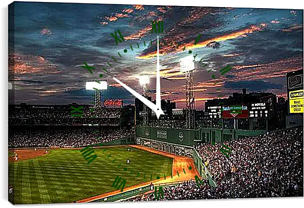 Часы картина - Стадион с видом на закат