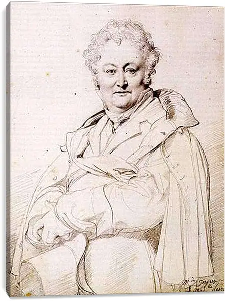 Постер на подрамнике - Portrait of Guillaume Guillon Lethiere. Жан Огюст Доминик Энгр