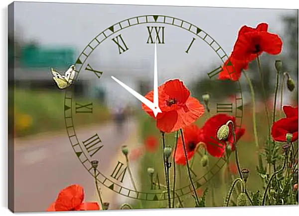 Часы картина - Маки