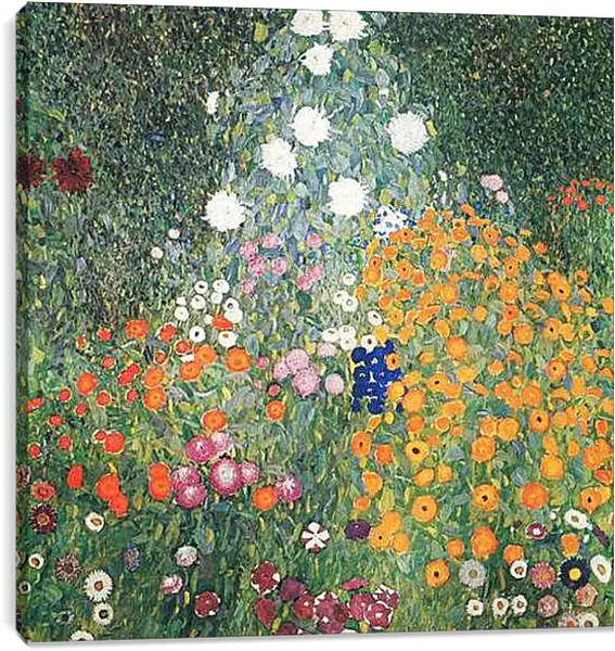 Постер на подрамнике - Bauerngarten (Blumengarten). Густав Климт