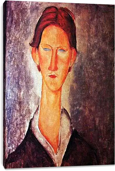 Постер на подрамнике - Young Man (Student). Портрет студента. Амедео Модильяни